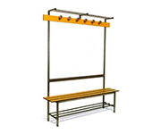 Somos especialistas en bancos inoxidables con tablero fenolico para vestuarios. Bancos metalicos inoxidables con tablero fenolico.